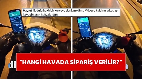 Bir Kurye Olumsuz Hava Koşullarında Sipariş Vermenin Yanlış Olduğunu Düşünenlere Verdi Veriştirdi