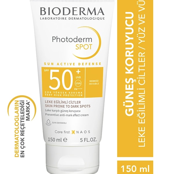 Bioderma Photoderm SPOT SPF50+ Leke Karşıtı, Glabridin İçeren Yüksek Korumalı Yüz ve Vücut Güneş Kremi 150 ml