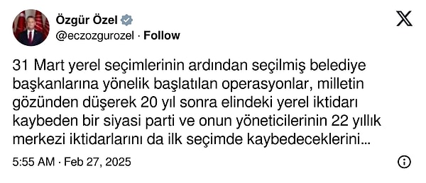 Özgür Özel'den açıklama: