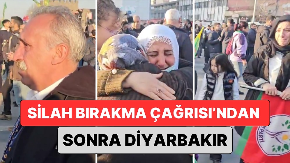 Diyarbakır'da Öcalan'ın Açıklamasını Dev Ekranda Dinleyen Halk Silah Bırakma Çağrısının Ardından Gözyaşı Döktü