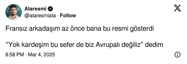 "Bu sefer de biz Avrupalı değiliz"