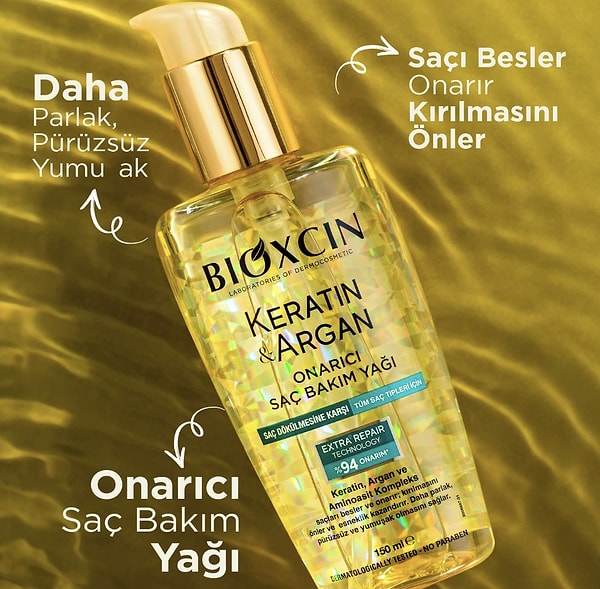 Bioxcin Keratin & Argan Onarıcı Saç Bakım Yağı