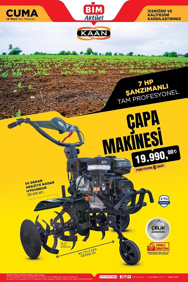 Çapa Makinesi 19.999 TL