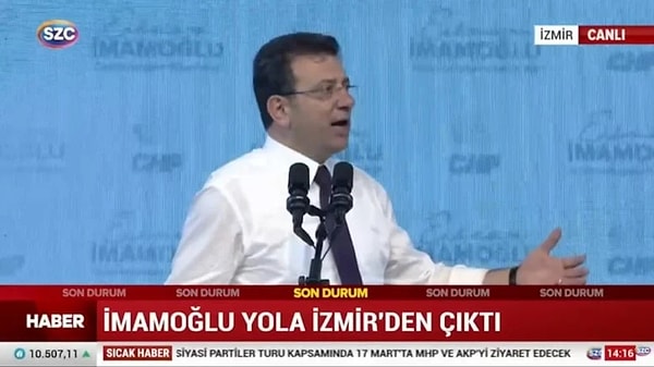 Çok geçmeden Cumhuriyet Halk Partisi Cumhurbaşkanı aday adayı ve İstanbul Büyükşehir Belediye Başkanı Ekrem İmamoğlu seçim startını vermek için bugün İzmir’e geldi.