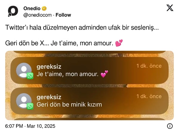 Geri dön be X...