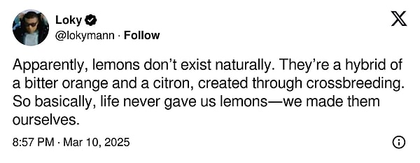 Lemon is not a naturally occurring fruit.