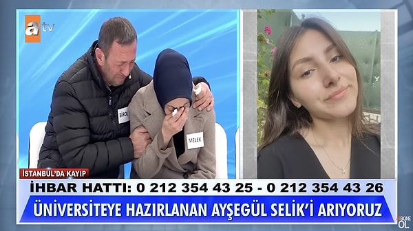 Selik çifti dün, İstanbul Sultanbeyli'nin Battalgazi Mahallesi'nden kaybolan kızlarını aramak için stüdyoya geldi.