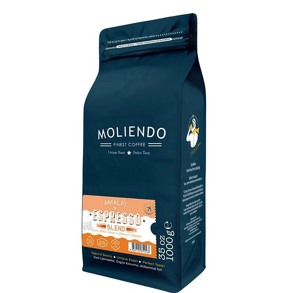 6. Moliendo Finest Coffee Amalfi Espresso Blend Kahve (Çekirdek)