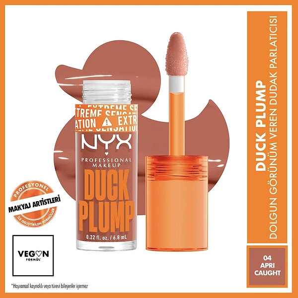 11. NYX Professional Makeup Duck Plump - Dolgun Görünüm Veren Dudak Parlatıcısı (04 Apri-Caught)