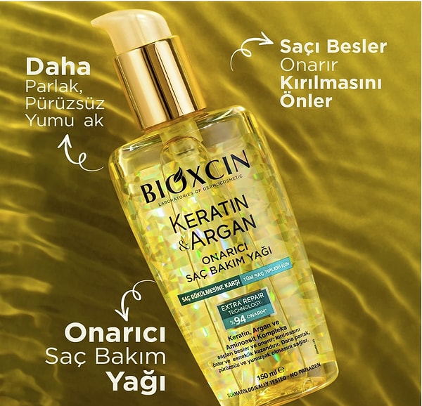 Bioxcin Keratin & Argan Onarıcı Saç Bakım Yağı