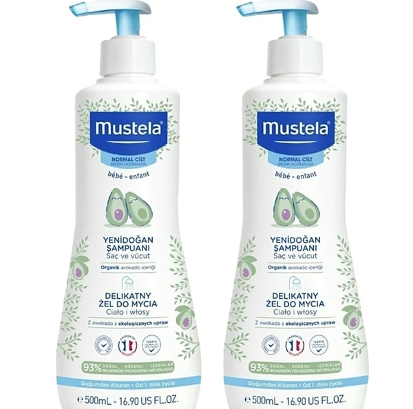 7. Mustela Gentle Cleansing Gel Yenidoğan Şampuanı 500 ml x 2 Adet