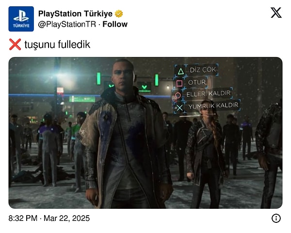 PlayStation Türkiye'nin paylaşımı 👇