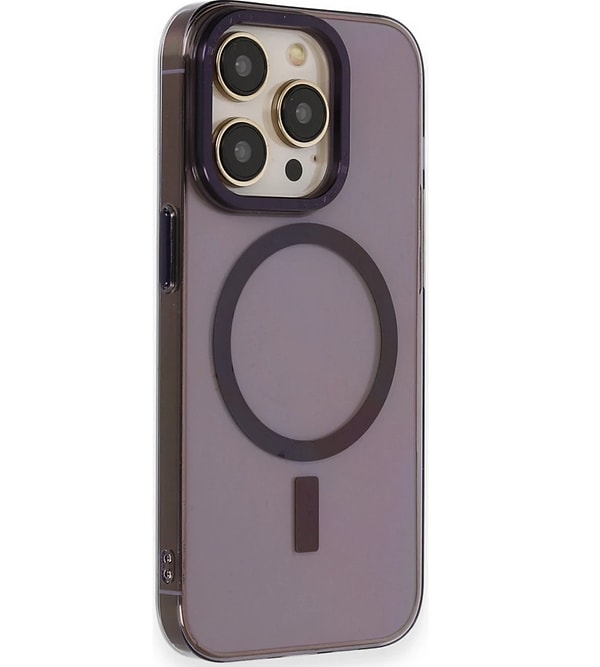 9. Newface Iphone 14 Pro Max Kılıf Anka Pc Magneticsafe Sert Metal Kapak - Mor