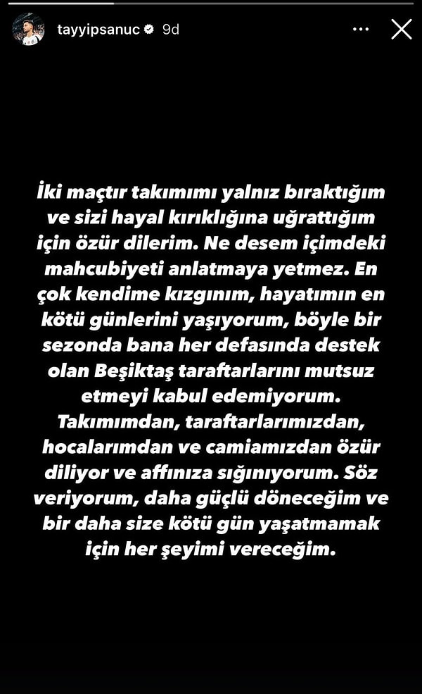 Tayyip Talha'nın sosyal medya hesabından yaptığı açıklama 👇