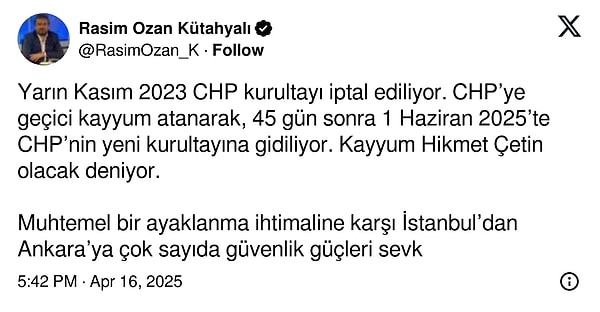 Her şey Rasim Ozan Kütahyalı'nın bu iddiasıyla başladı. Görseli