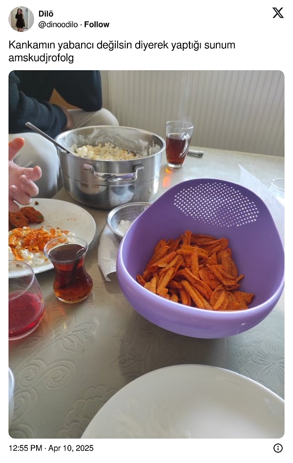 Süzgeç de bir sunum alternatifi...
