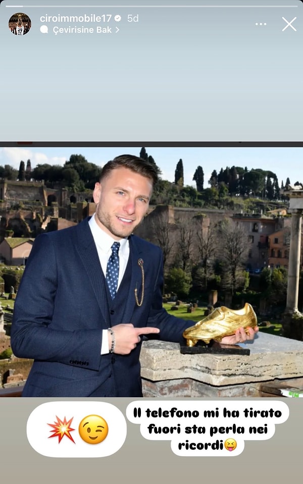 Immobile'nin paylaşımı ve paylaşıma gelen bazı yorumlar Görseli