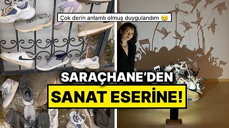 Bir Sanatçı Saraçhane’de Kaybolan Ayakkabılarla Cezaevindeki Gençleri Andığı Bir Çalışma Yaptı