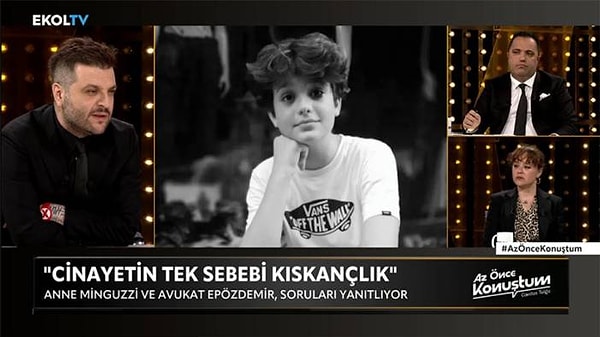 Dün yayınlanan programda avukat Rezan Epözdemir ve anne Yasemin Minguzzi katıldı.
