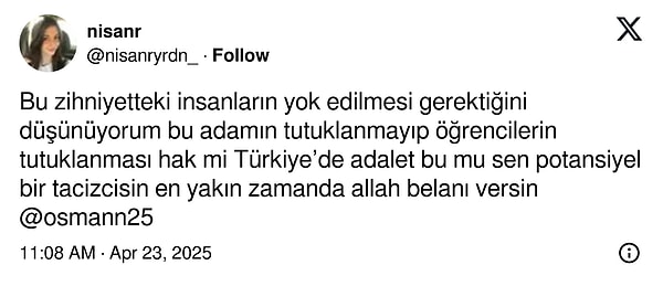 Paylaşım tepki çekti.