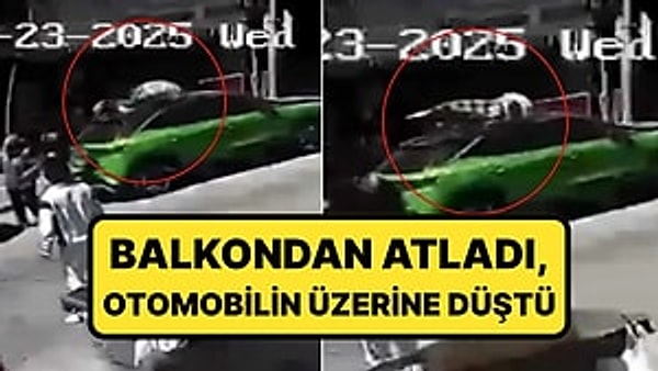 İstanbul'da meydana gelen 6.2 büyüklüğündeki deprem anında binanın 3. katından atlayan adam, otomobilin üzerine düştü.