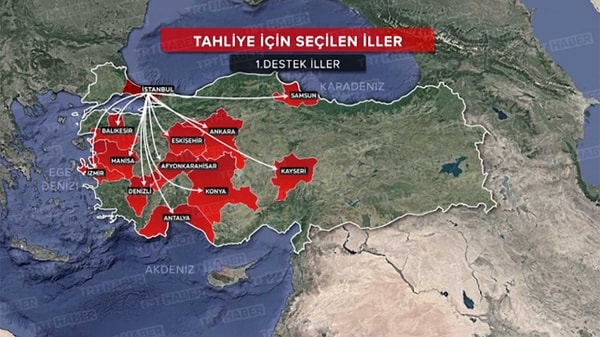 Tahliyede öncelik sırasına göre; engelli bireyler, yaşlılar, çocuklar ve kadınlar ilk olarak tahliye edilecek. Yerel yönetimler ve güvenlik birimleri vatandaşlara tahliye sürecinde rehberlik edecek. Görseli