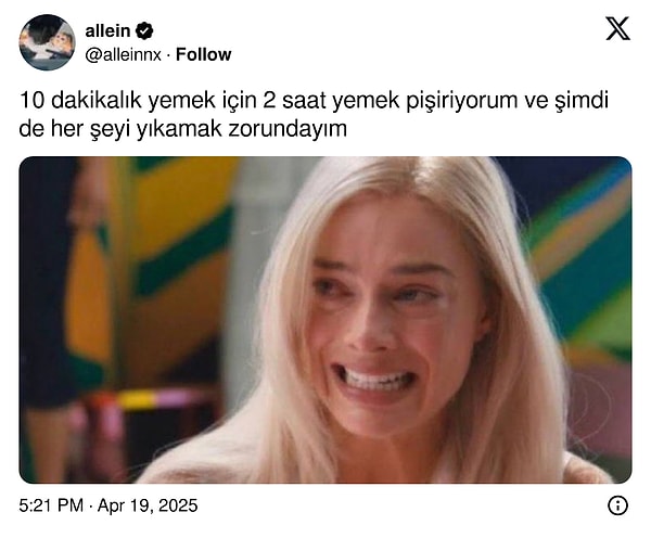 Yemek yapmanın cilvesi...