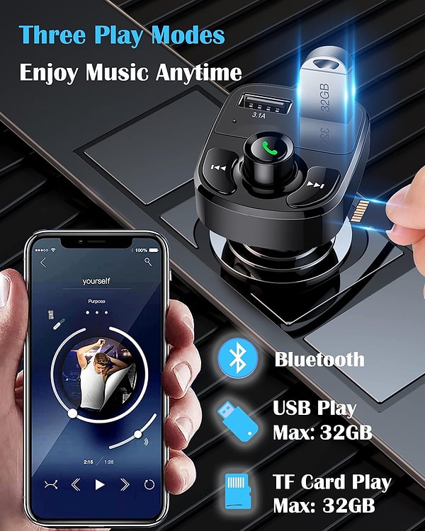 Lihan X8 Bluetooth Araç Kiti Şarj Cihazı