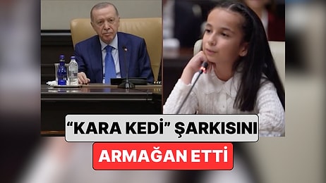 23 Nisan'da Kabinede Yer Alan Çocukalardan Biri Erdoğan'a Serdar Ortaç'ın "Kara Kedi" Şarkısını Armağan Etti