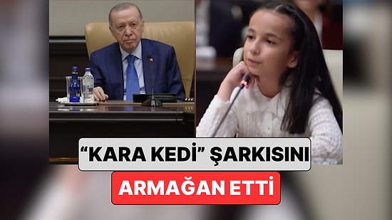 23 Nisan'da Kabinede Yer Alan Çocukalardan Biri Erdoğan'a Serdar Ortaç'ın "Kara Kedi" Şarkısını Armağan Etti