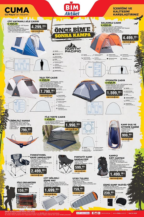 Çift Katmanlı Aile Çadırı 6 Kişilik 4.299 TL