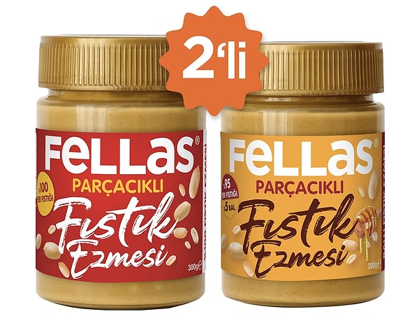 7. Hepsiburada günün fırsatlarında bugün! Fellas Fıstık Ezmesi 2'li Deneme Paketi