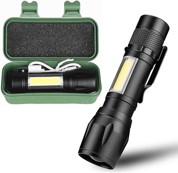 Taktikal Led USB Şarjlı Ultra Güçlü Mini Boy El Feneri