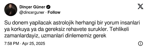 Dinçer Güner, bilim insanlarını işaret etti.