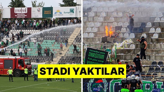 Denizlisporlu Taraftarlar Tribündeki Pankartları Ateşe Verdi