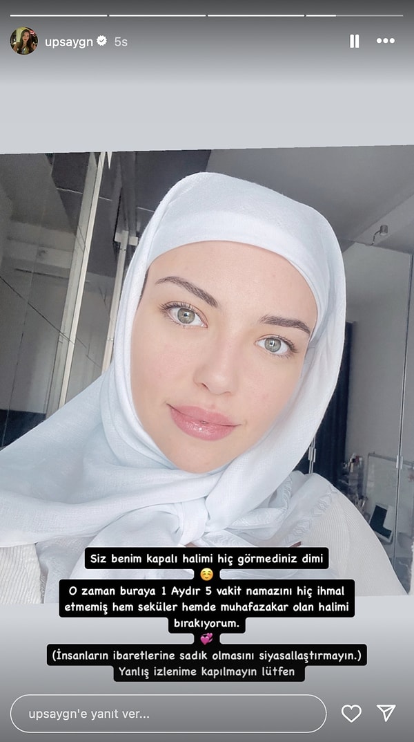 Uzunca bir süredir sessizliğini koruyan ve kendi halinde takılan Aygün Aydın, geçtiğimiz saatlerde ansızın başörtülü bir poz paylaşmaya karar verdi.