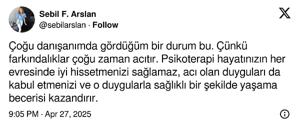 "Farkındalıklar çoğu zaman acıtır."