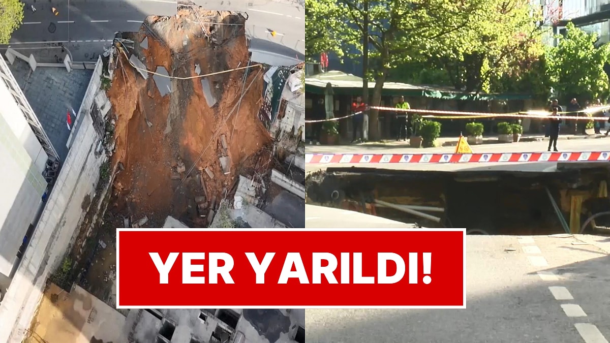 İstanbul&apos;da Yer Yarıldı! Sarıyer&apos;de Yol Çökmesinin Ardından Doğalgaz Patlaması Meydana Geldi