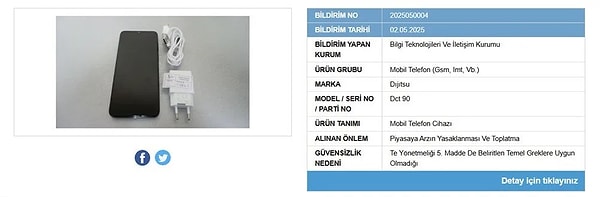 Listede akıllı telefonun da olduğu görüldü.