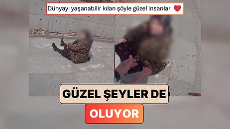 İyi İnsanlar İyi ki Var: Motorcu Bir Genç Yerde Oturan Teyzeyi Görünce Yardımına Koşup Evine Kadar Bıraktı