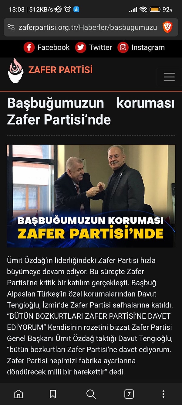 Zafer Partisi'den ismin kardeşi çıktı.
