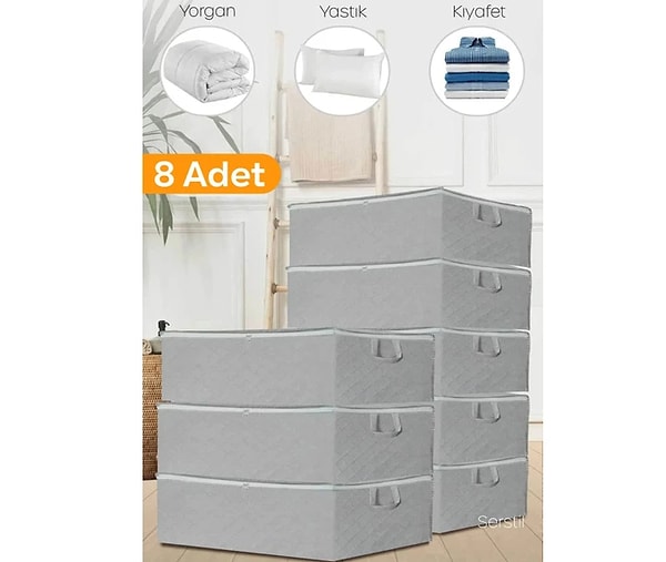 Serstil 8 Adet Baza Altı ve Çekyat Tipi Hurç