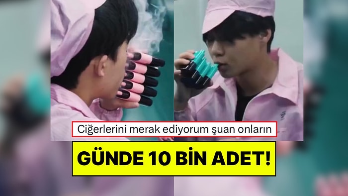 Çin’de Elektronik Sigara Üretiminde Çalışan Fabrika İşçileri Günde 10 Bin Adet Cihazı Test Ediyor