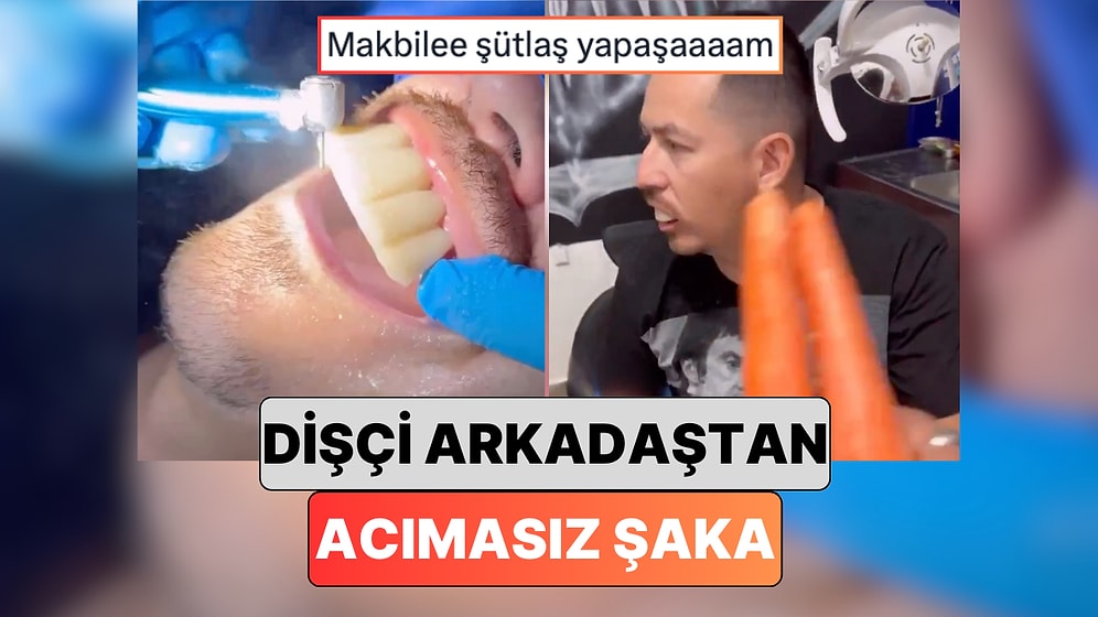 Bir Dişçi, Tedavi İçin Gelen Arkadaşına Dev Dişler Yaparak Şakaladı