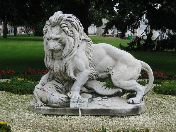 Lion Statue in Dolmabahçe Palace