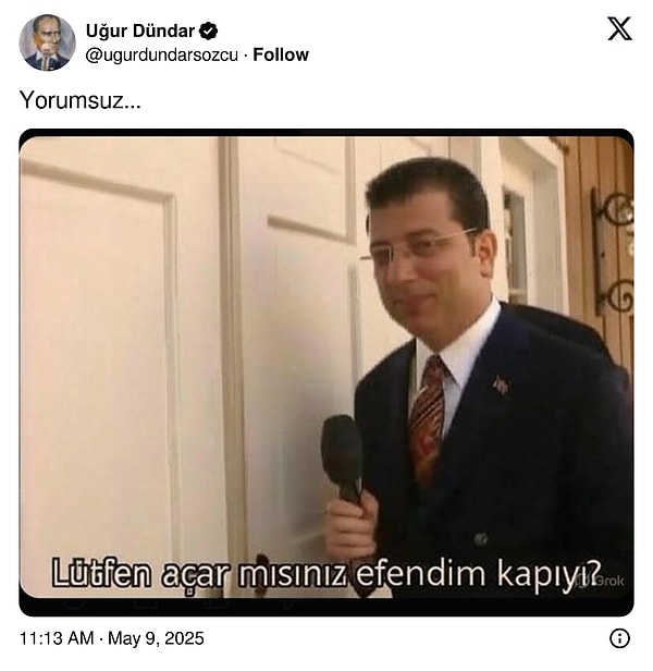 Akıma ünlü gazeteci Uğur Dündar da ikonik kapı önü pozuyla katıldı.