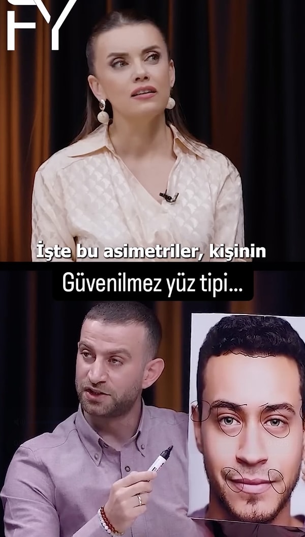 Fizyonomist Emre Akbulut, katıldığı programda 'güvenilmez' yüz tipini anlattı. Görseli