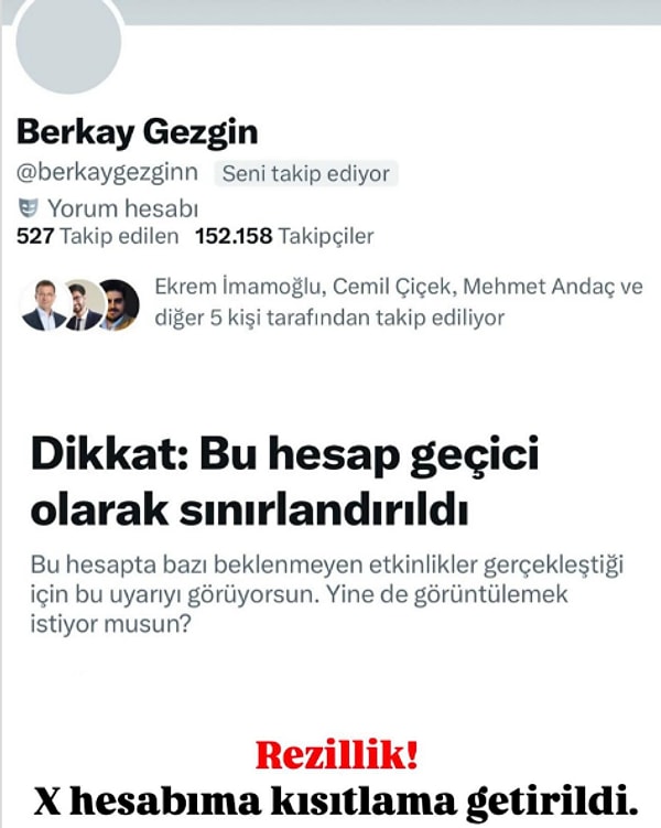 Berkay Gezgin kararı "Rezillik" diyerek duyurdu.