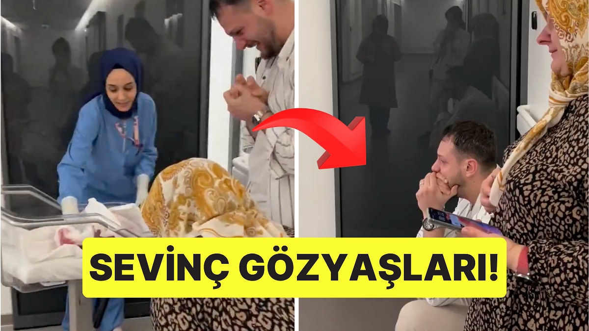 İçimizi Isıttı! Yeni Doğan Bebeğini İlk Kez Gören Baba Gözyaşlarını Tutamadı