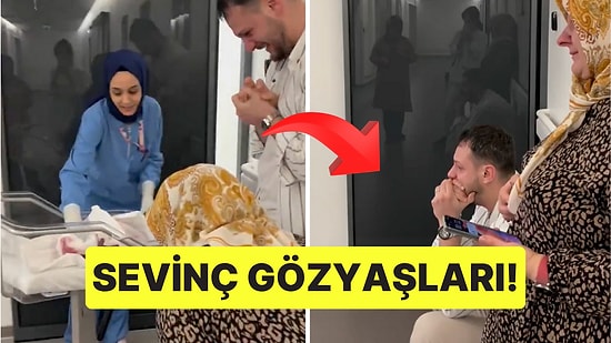 İçimizi Isıttı! Yeni Doğan Bebeğini İlk Kez Gören Baba Gözyaşlarını Tutamadı